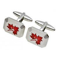 Canadian Maple Leaf Rectangular Shiny Cufflinks