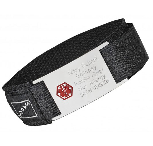Velcro Sporty Medical Id Bracelet