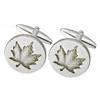 Silver Maple Leaf Cufflink